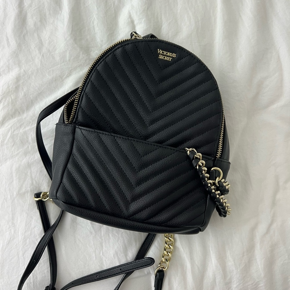 Victoria's Secret Black Chevron Backpack